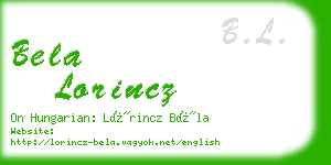 bela lorincz business card